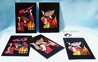 西馬音内盆踊りグッズ販売【柴田酒店】絵はがきと携帯ストラップ販売